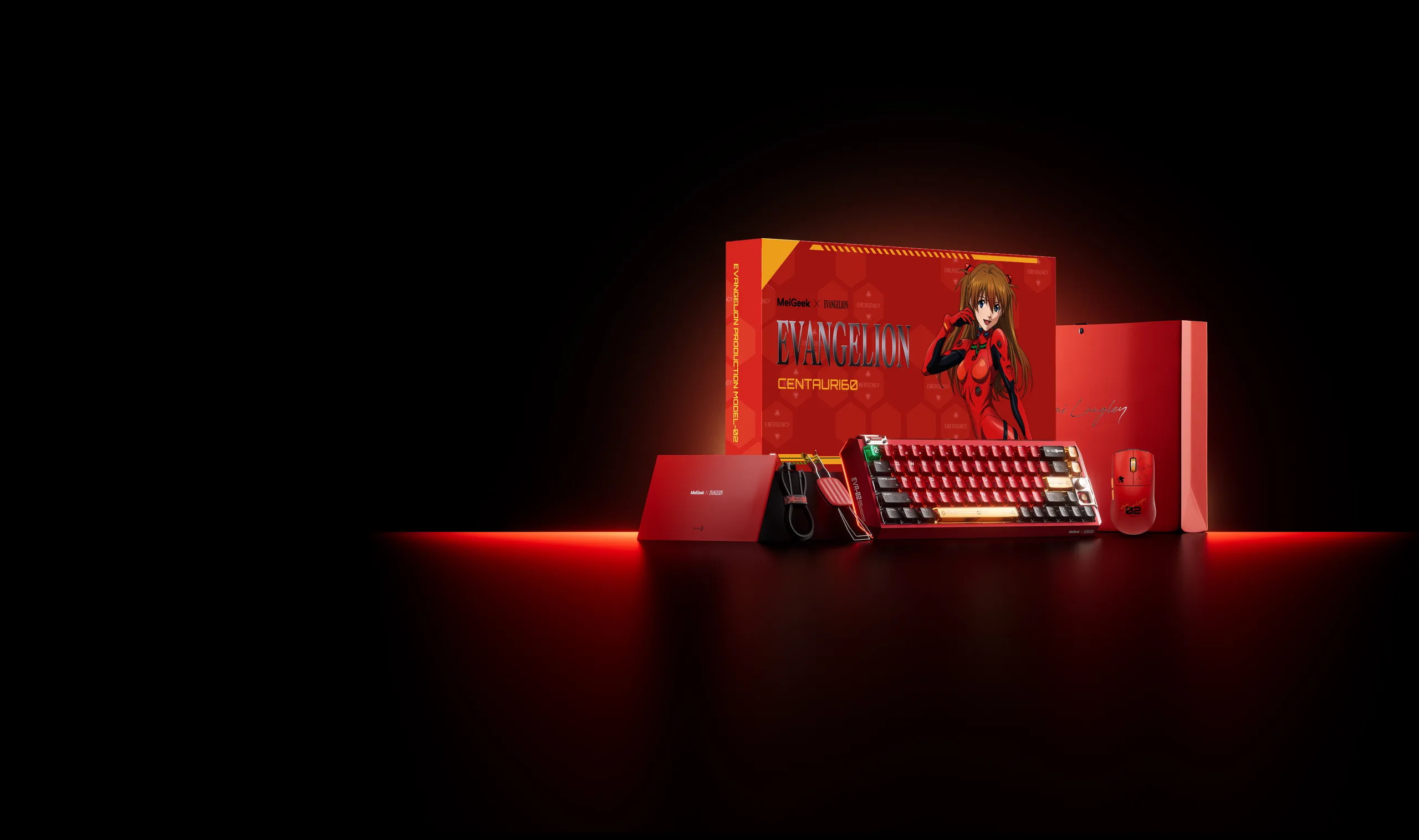 MelGeek × Evangelion — coffret collector Centauri 60, livrée EVA-02 Asuka